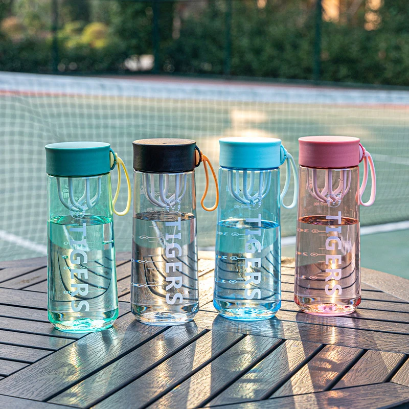 500ML Large Capacity Sports Water Bottle Transparent Drinking Cup Men Women Summer Outdoor Portable Plastic Coffee Juice Cup