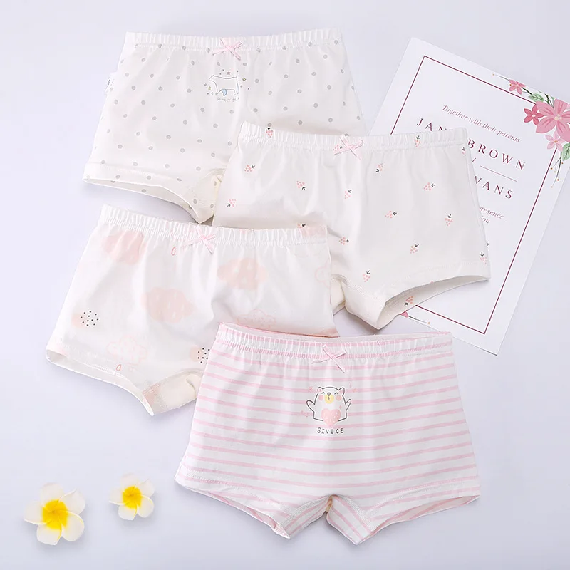 3-8 year old children's underwear women's pure cotton cartoon boxer girls underwear children underwear