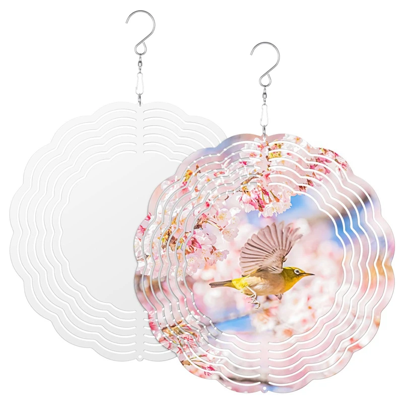 

2PCS 8Inch Sublimation Wind Spinner Blank Personalized Photo Wind Spinners For Garden