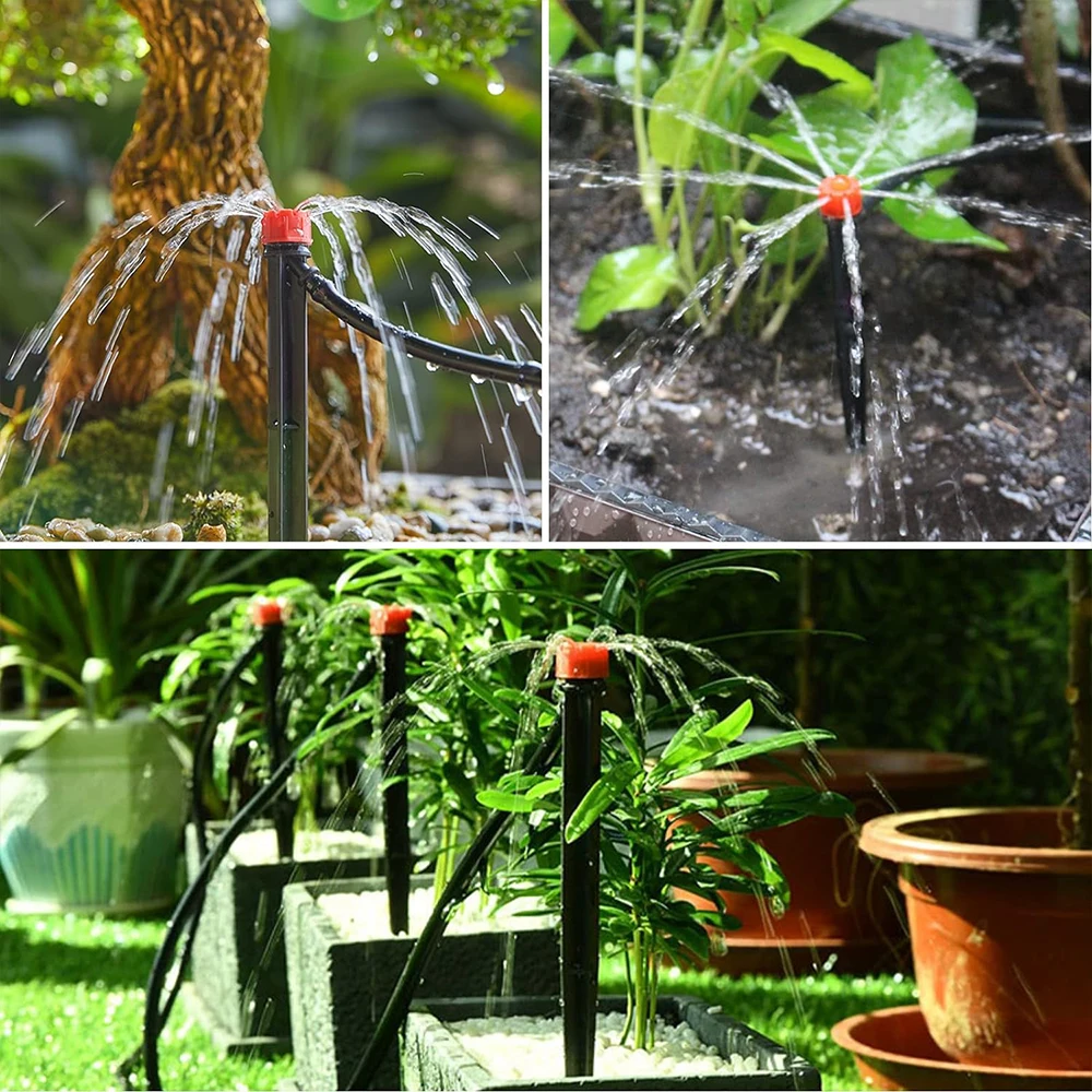 Kit de système d'arrosage automatique d'irrigation goutte-à-goutte de jardin, arroseur 1/4 ''13CM pour Pot de bonsaï, plante, fleur, serre végétale 3