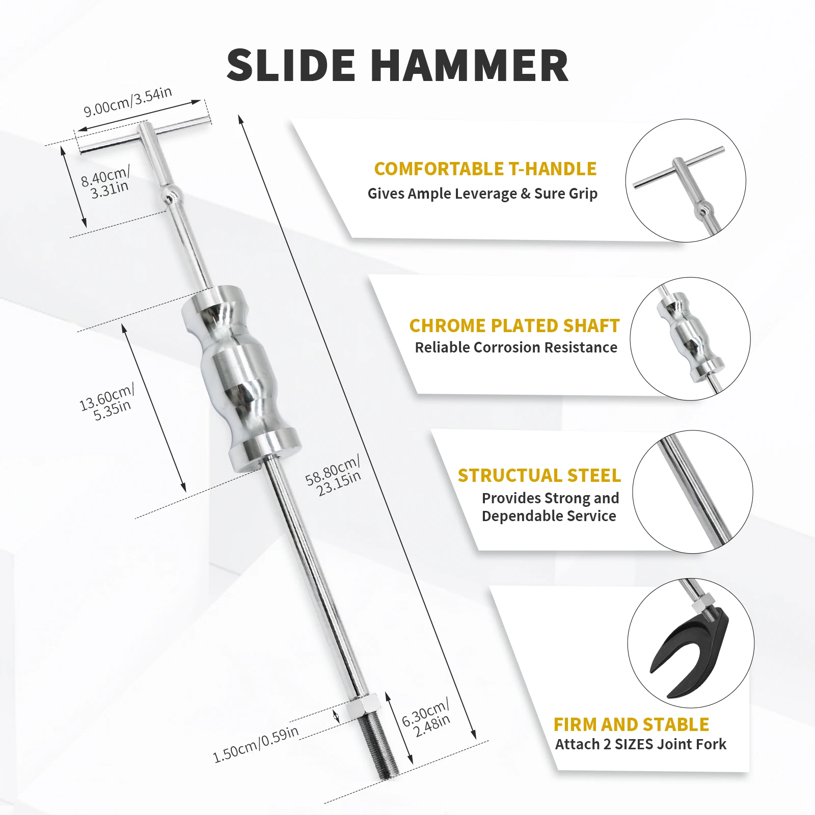 Car Disassembly Tool Blind Hole Sliding Hammer Guide Bearing Pulleys Inner Shaft Pull Rod Car Maintenance
