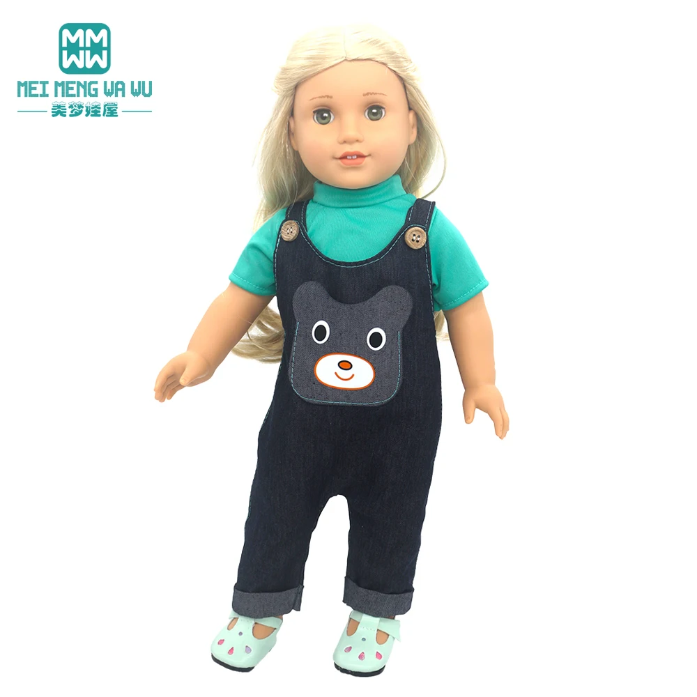 Clothes for doll fit 45 cm American doll accessories Fashion Denim shorts woolen coat jacket dress gift doll clothes barbie doll clothes