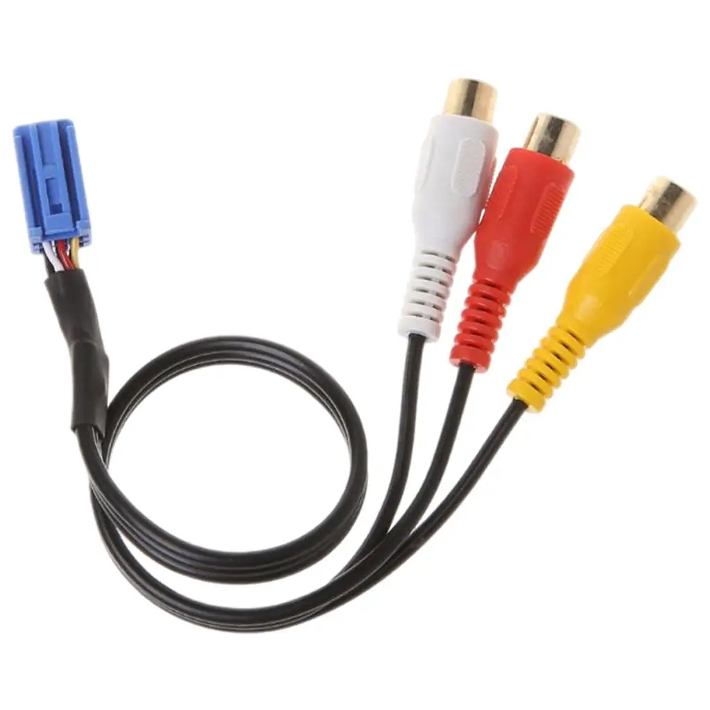 자동차 오디오 비디오 케이블 30cm 길이 3 RCA 여성용 교체 와이어 차량 CD 네비게이션 헤드 유닛용