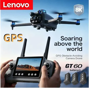 Nuovo Drone Lenovo GT60 2026 con Fotografia Aerea 8K HD, Doppia Fotocamera, Evitamento Ostacoli, Funzione Airdrop, Quadricottero RC per Adulti e Bambini