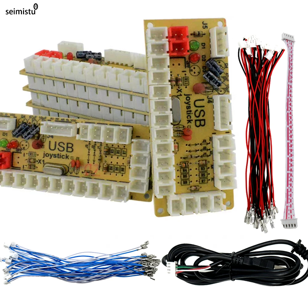 아케이드 USB 인코더 제로 지연 PC PS3 스위치 라즈베리 파이 Nintendo 조이스틱 컨트롤러에 5PIN 및 2.8MM 버튼