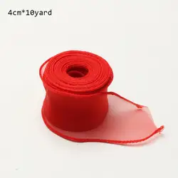 Elegant Chiffon Silk Ribbon for Crafting and Decoration (10 Yards/Roll) (Bright Red)