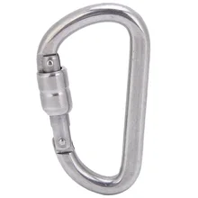 

Stainless Steel D‑Ring Carabiner Climbing Hiking Hook Outdoor Travelling Quick Hanging Connect Climbing Carabiner