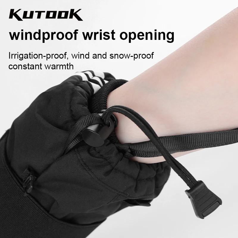 KUTOOK Ski Snow Gloves Mittens Winter Gloves for Men Women 3M C100 Insulation Waterproof Touchscreen Skiing Snowboard Gloves 6