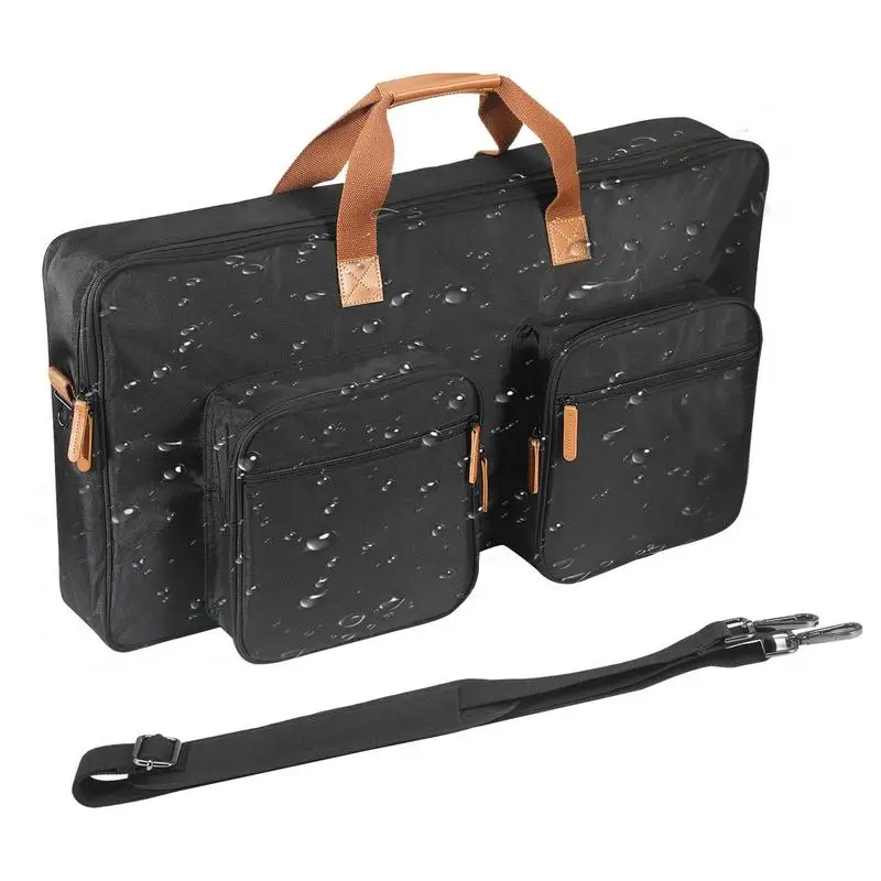 

Controller Travel Case 2-Channel Large DJ Cable File Bag Gig Bag For Musicians Hard Travel Case Replacement Soft Storage