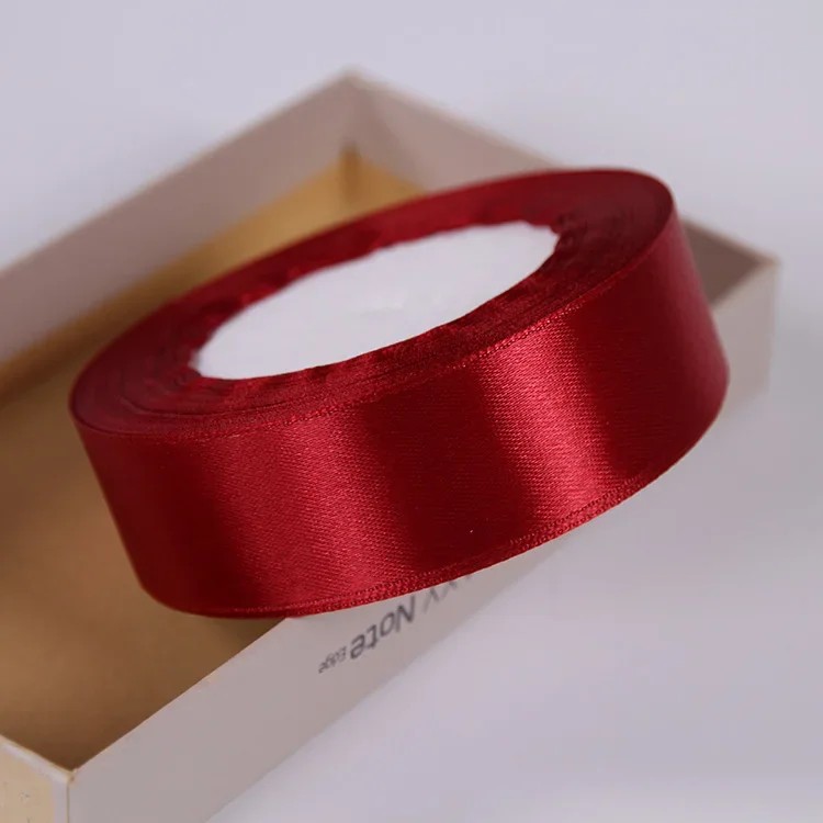 Burgundy Silk Satin Ribbons for Christmas & Wedding Decorations and Gift Wrapping