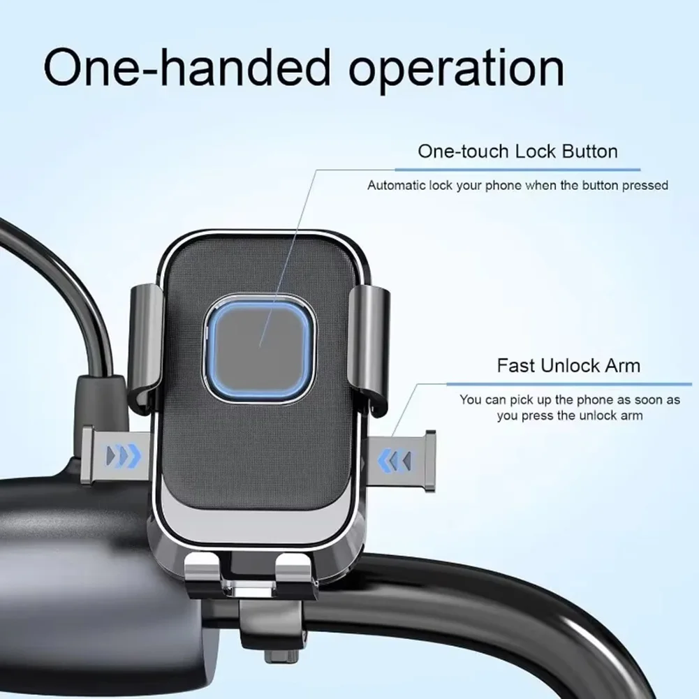 1 Stück Motorräder Handyhalter 360 ° Rotation Handy-Navigationshalterung Outdoor-Reiten stoßfeste Fahrrad-Navigationshalterung – Detail 7