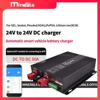 Caricabatterie DC-DC 24V 50A, Caricatore Automatico Intelligente per Batterie di Veicoli e Camper, Supporto Bluetooth e APP