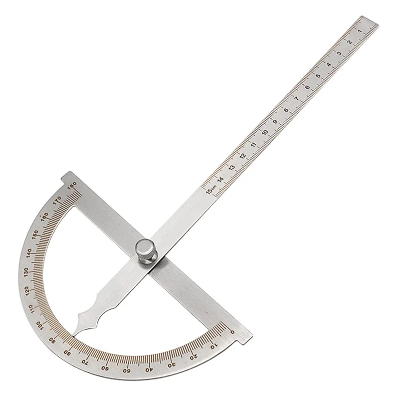 1PC Protractor Angle Ruler  Stainless Steel Goniometer Dividing Gauge Angle Ruler 180 Degree Semi Circular Carpenter 10/14/15cm