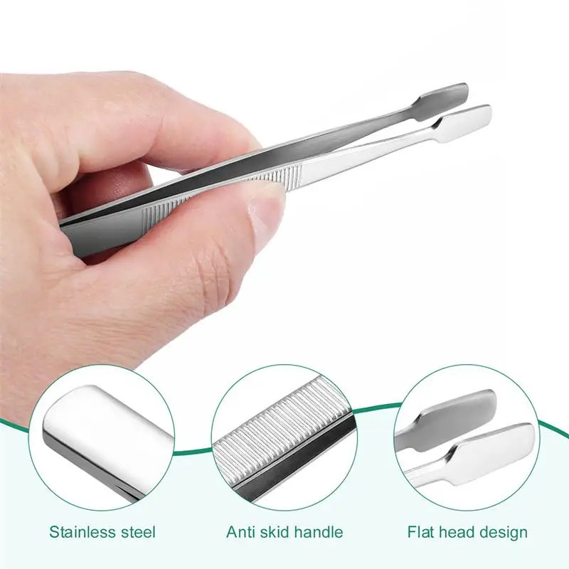Handmade Crafting Tweezers Stainless Steel Stamp Tweezers Stamp Collecting Clips Eyebrow 10Pcs precision tweezers tweezer tool pimples blackhead tweezers