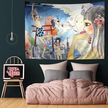 Tapisserie de dessin animé Aya Tokyo ano, art de la science-fiction, décor de chambre à la maison, conflicSheets muraux 1