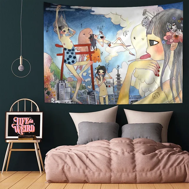 Tapisserie de dessin animé Aya Tokyo ano, art de la science-fiction, décor de chambre à la maison, conflicSheets muraux 1