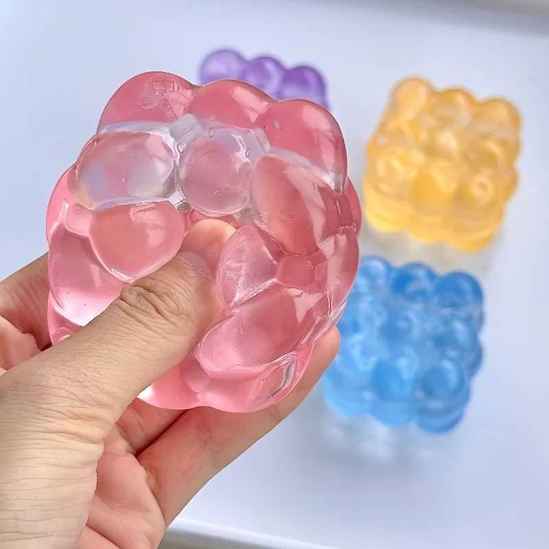 Squishy Maltose Fidget Toys Bright Soft Colored Cubic Maltose Squeeze Toy Fun Anti-stress Sensory Toy Christmas Toys