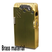  Handmade Brass Mechanical Automatic Ignition Gasoline Lighter And Titanium Alloy Material Gift Box 