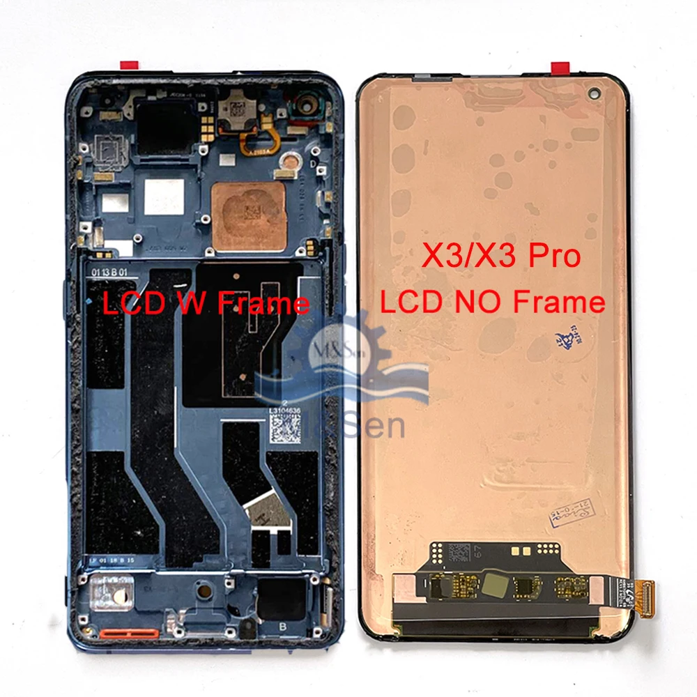 Оригинальный ЖК-дисплей 6,7 'для Oppo Find X3 PEDM00 Amoled Сенсорная панель дигитайзер для Oppo Find X3 Pro CPH2173 рамка
