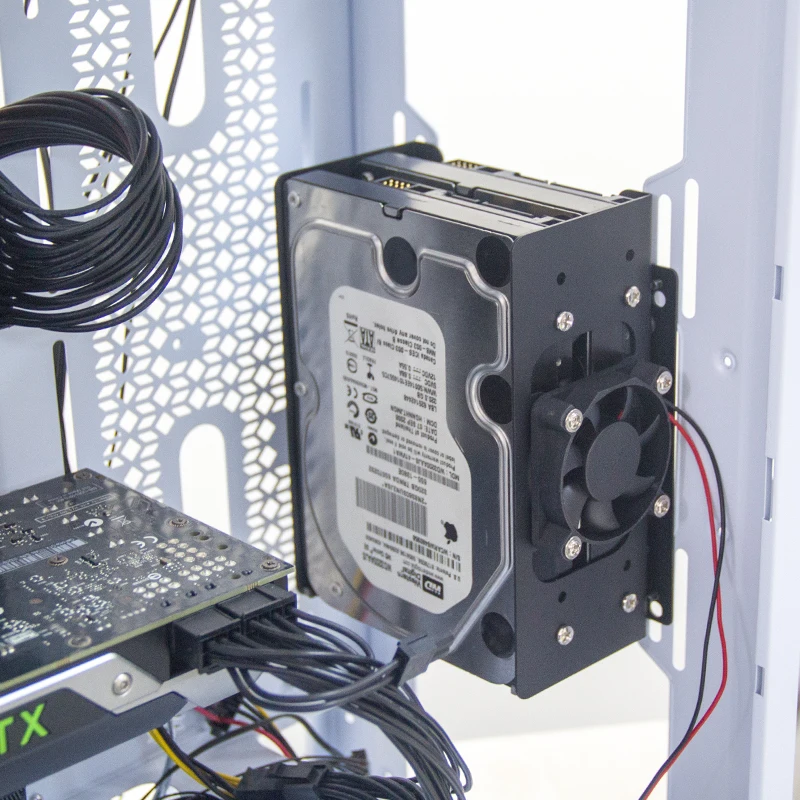 PC Case PC Chassis Computer Chassis Frame 12cm fan position to 3.5-inch mechanical hard drive transfer bracket chassis fan to HDD adapter bracket rack
