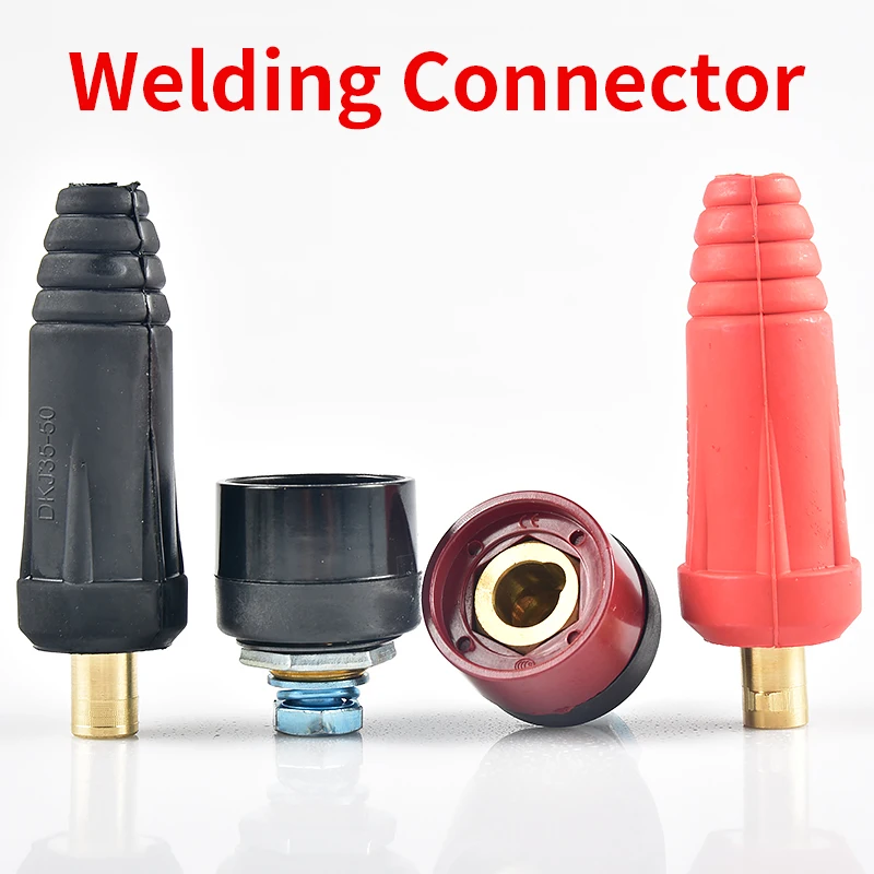 Welding machine pure copper DKJ10-25 welding handle line quick plug socket connector male and female European accessories