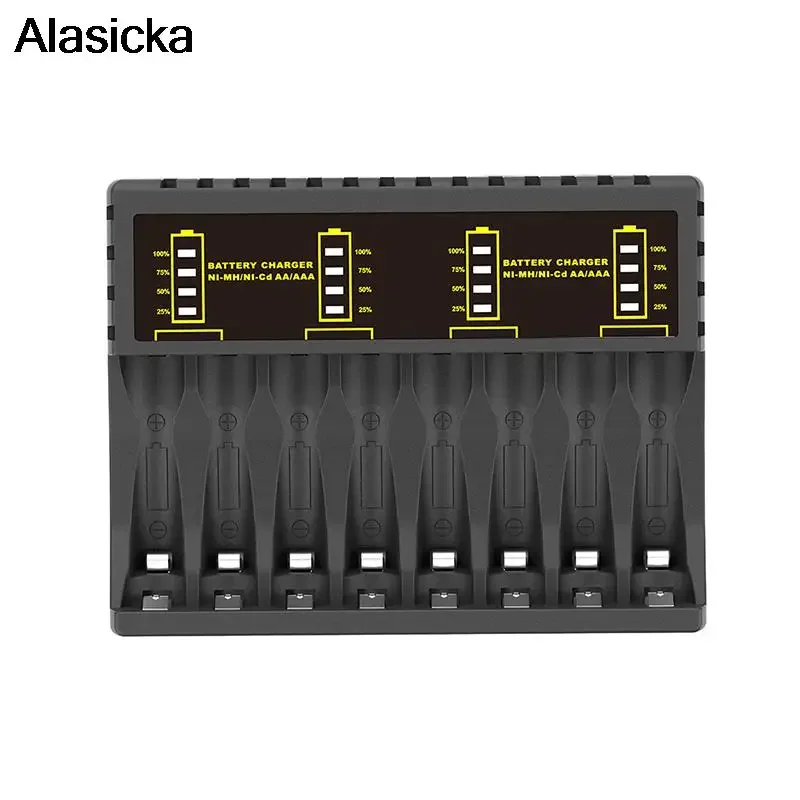 

8 Slots with LED Battery Charger Indicator for Ni-MH/Ni-Cd AAA/AA Rechargeable Battery Short Circuit Protection Chargers