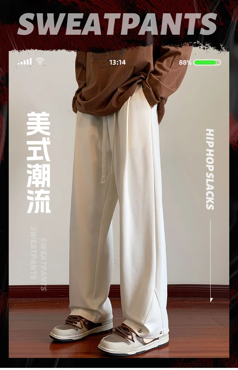 Description Picture 2 of itemAutumn New Casual Pants Men's Trendy Brand Wide Leg Knitted Loose Sports Versatile Guard Pants Men's