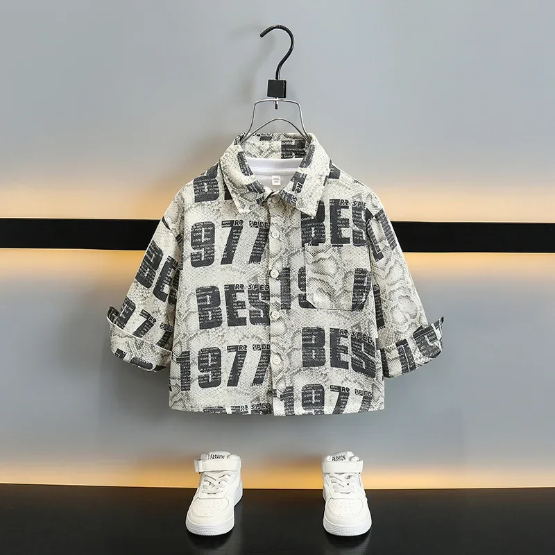 Spring Autumn Boys Shirt Thin Long Sleeve Children's Clothing Baby Spring Fashionable Boy Top Quality Material AE Stock
