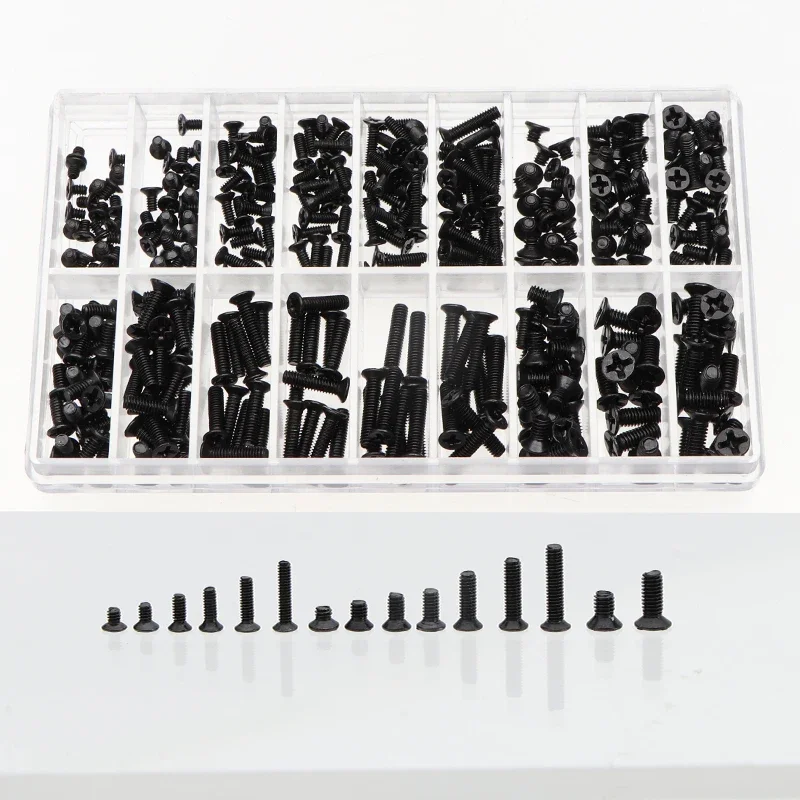 300/360Pcs M2 M2.5 M3 KM Screw Flat Head Phillips Screws Laptop Notebook Screws Set Kit For Computer Notebook Small Screw Kit