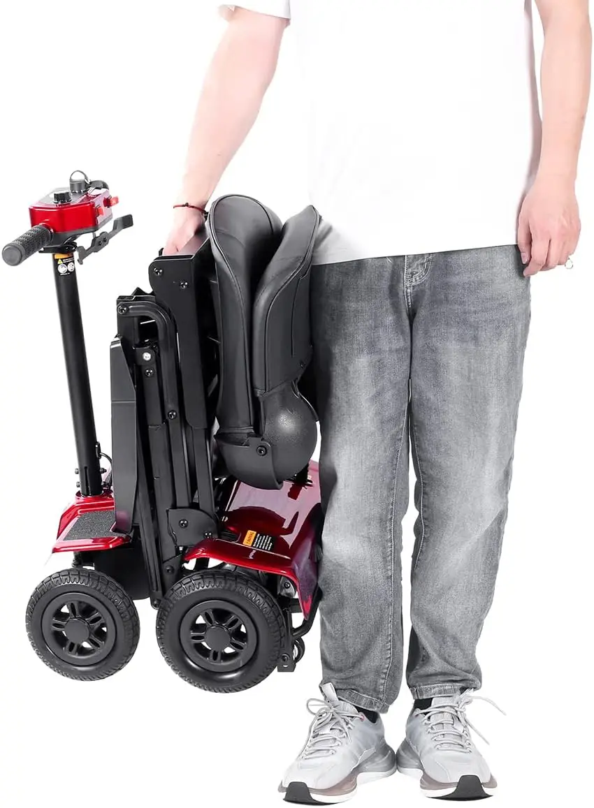 Automatic Foldable Mobility Scooter for Adults, One Click Fold and Unfold, Airline Approved, 4 Wheel Scooter with Lithium Batte