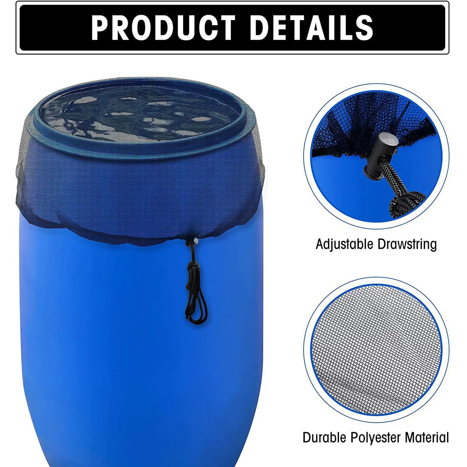 80/120CM Mesh Cover for Rain Barrels with rain barrel cover