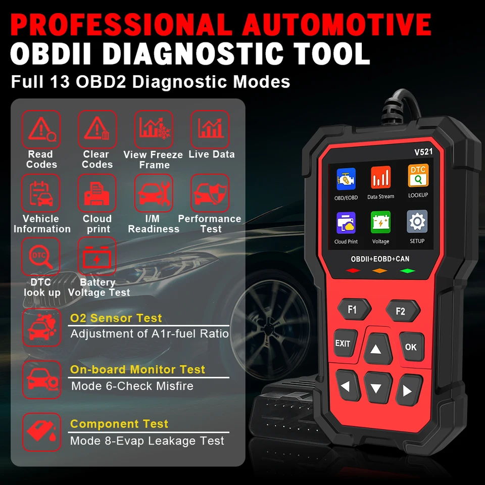 KONNWEI KW680 OBDII EOBD CAN Escáner de diagnóstico automático