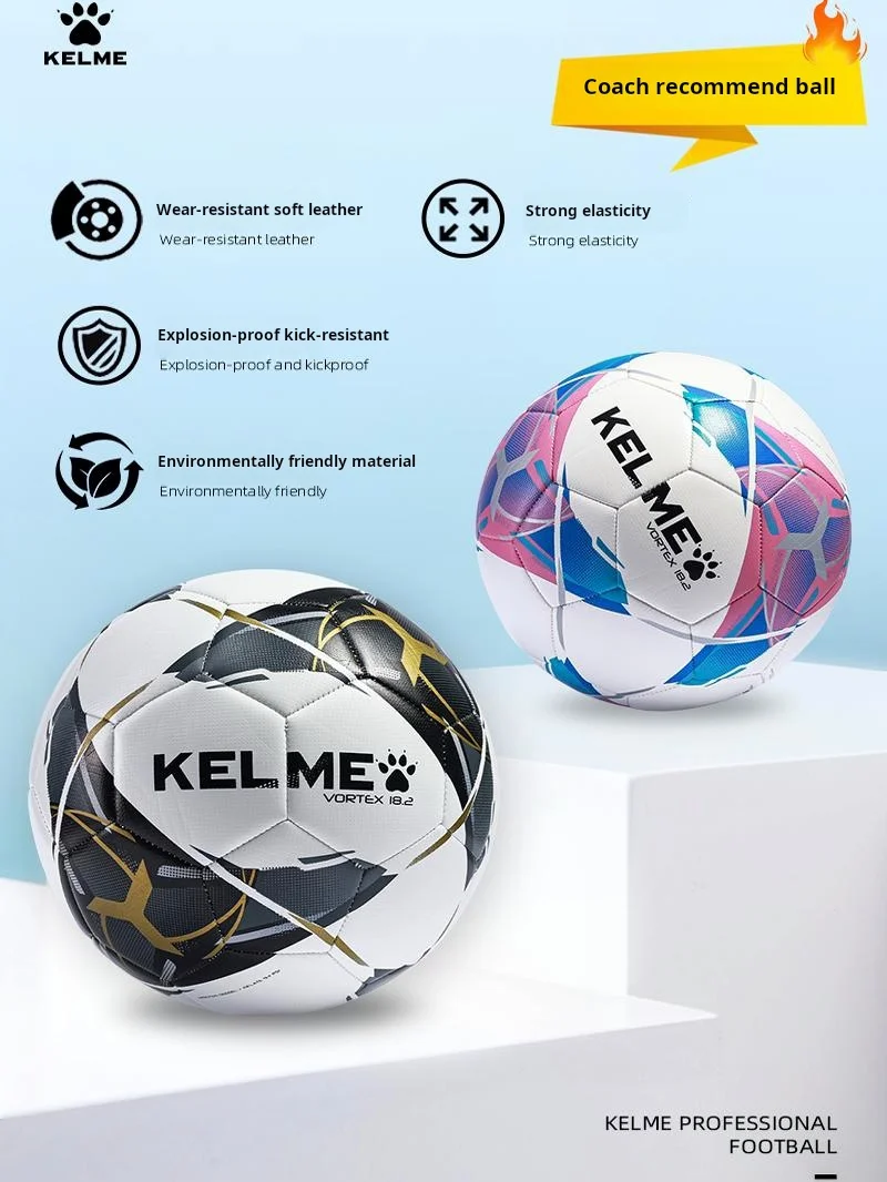 KELME Professional Football Soccer Ball TPU Size 4 Size 5 Red Black Goal Team Match Training Balls Machine Sewing Futbol Voetbal 3
