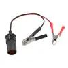 High-Power 12V 24V Car Cigarette Lighter Socket To Battery Alligator Crocodile Clip Connector Extension Cable Adapter Socket 4
