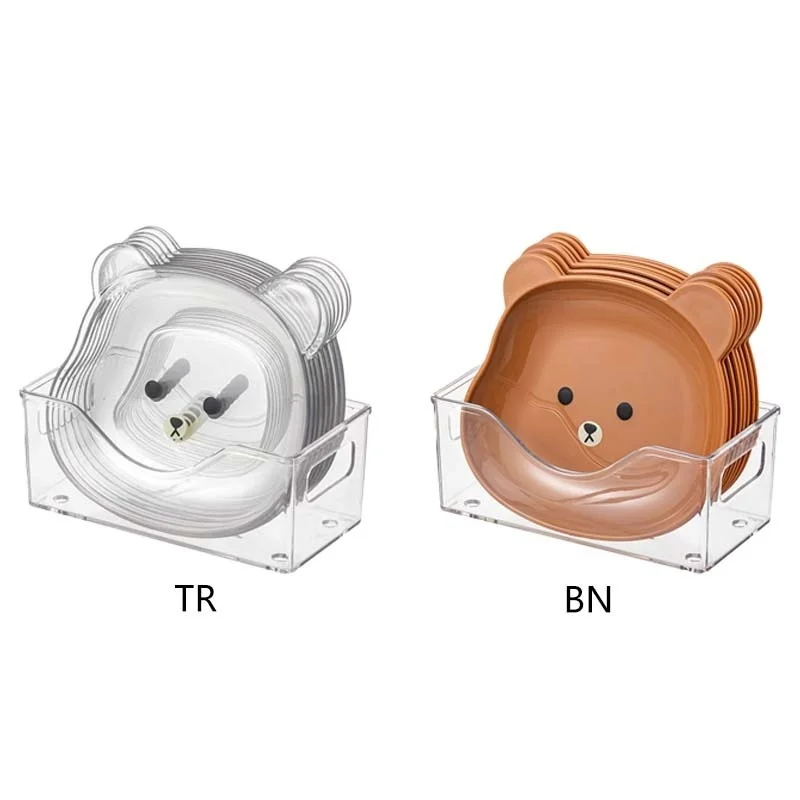 Fruit Plate Cartoon Bear Spit Bone Dish Desktop Trash Tray Snack Food Residue Kitchen Tableware