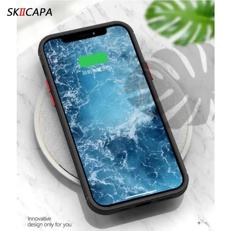 Matte Translucent Phone Case with Camera Lens Protection and Shockproof Design