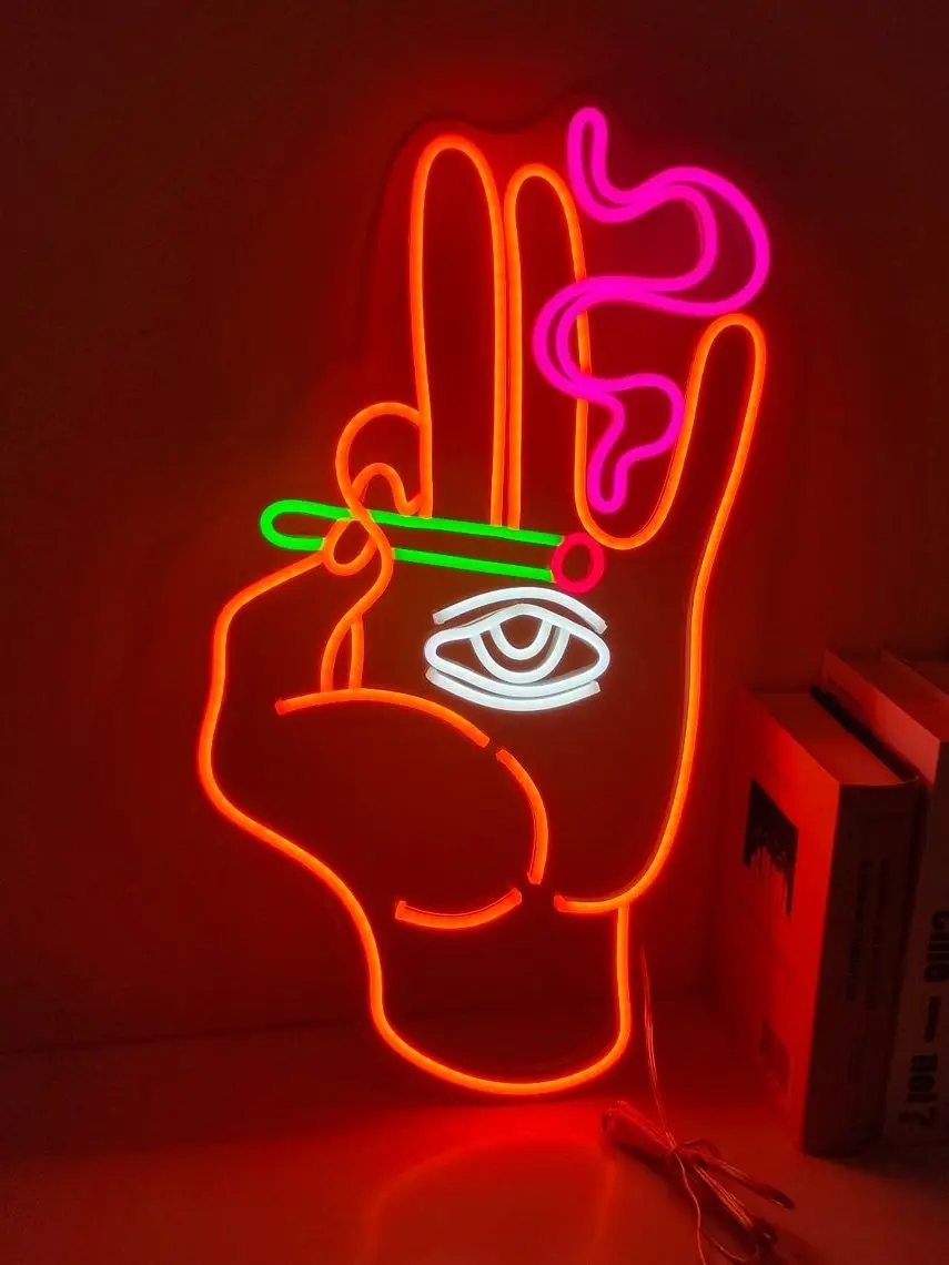 Neon Sign Custom Smoke Led Neon Light Personalized Gifts Bar Shop Home pink-high-heel-glow-in-the-dark-sneakers-nike-high-heels-nike-heels