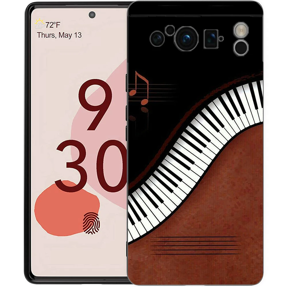 Handyhülle für Google Pixel/9/8/7/6/7A/6A/Pro, stoßfest, weiches TPU, 9/Pro/XL, Shell Capas Fundas, Tastatur, Synthesizer, Musik – Detail 2