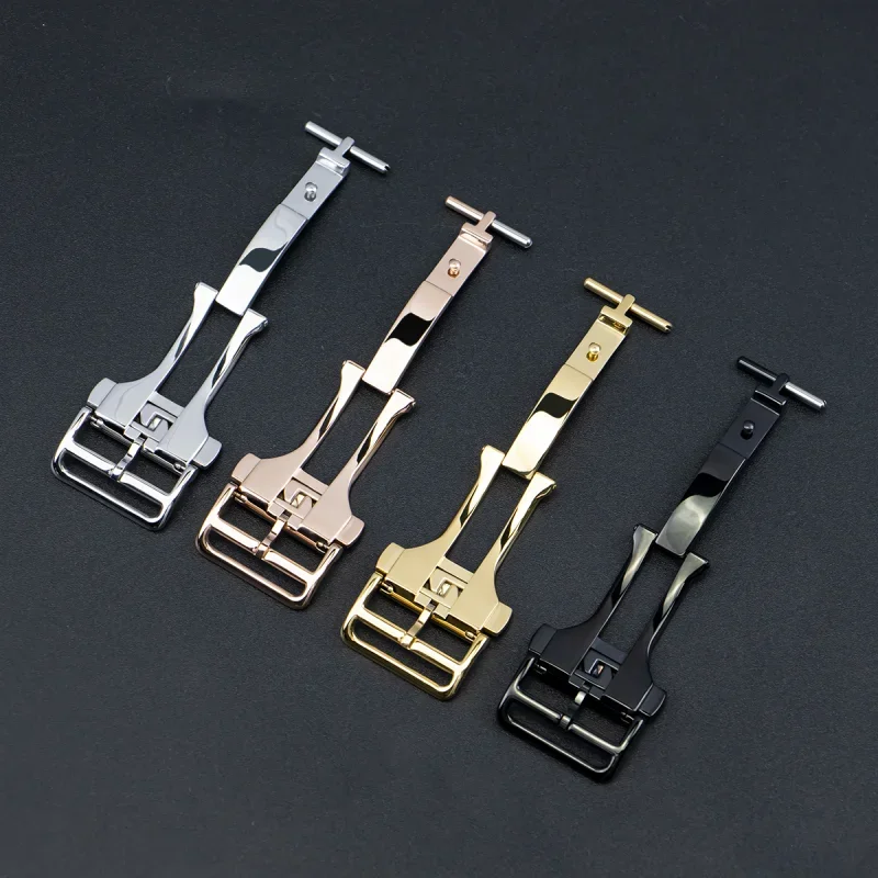 Premium Rubber Wristband with Metal Folding Clasp and Stainless Steel Buckle