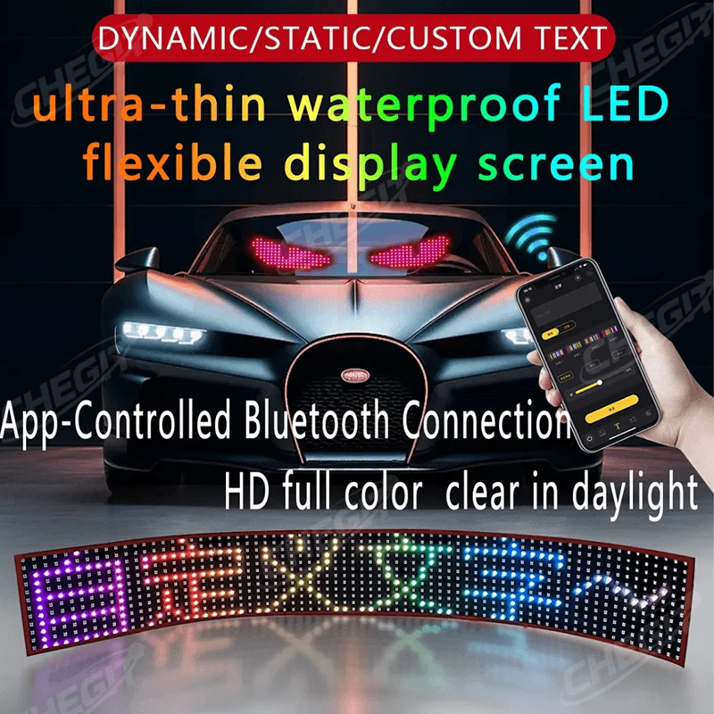 APP Control LED Truck Custom Text Pattern Lighting Display For Board Windshield with Remote Car Devil Eye Light Music Mode 24V