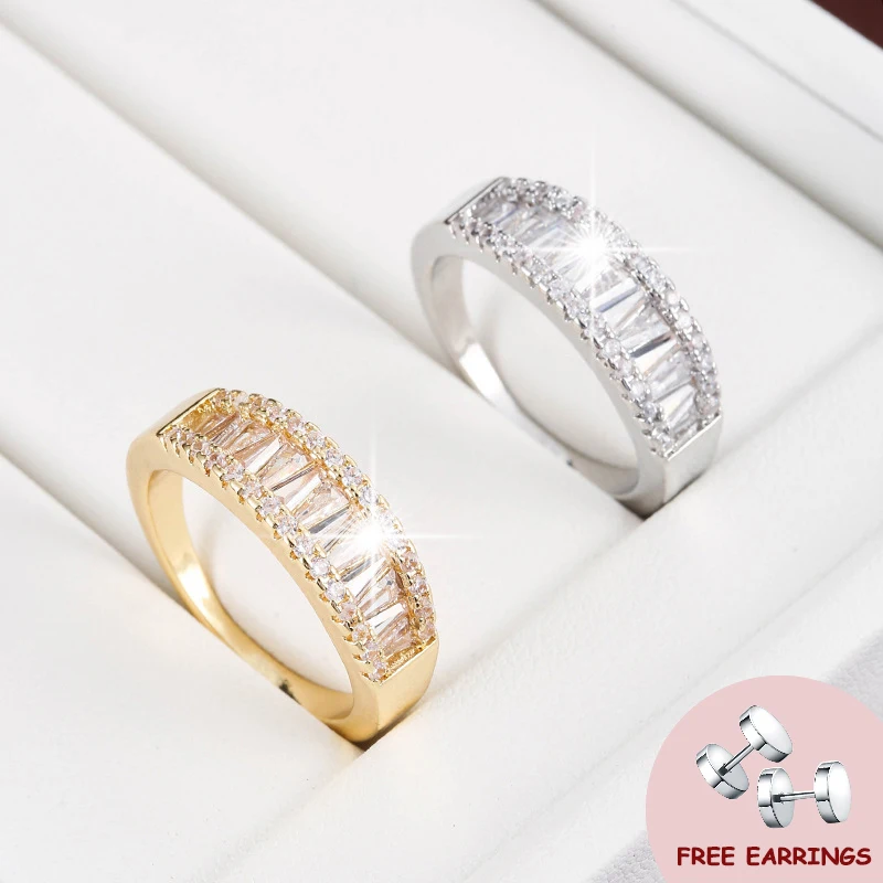 

Fashion Style Finger Ring with Zircon Gemstone for Women 925 Silver Jewelry Accessories Wedding Engagement Promise Party Gifts