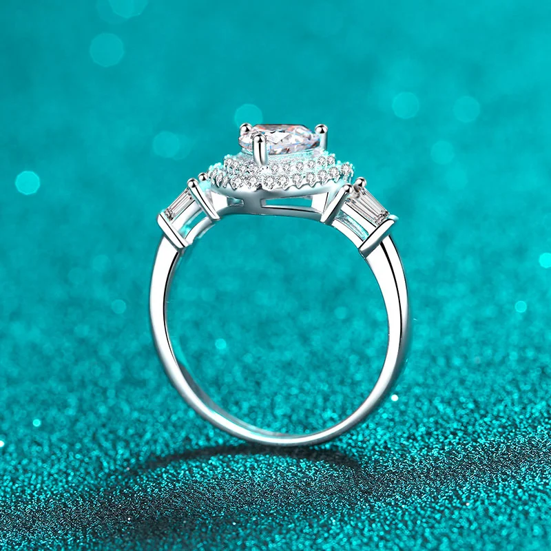 Tancise Luxury Engagement 1 Carat Heart Cut Moissanite Anelli per le donne Gioielli da sposa in argento sterling placcato platino_voghion.com