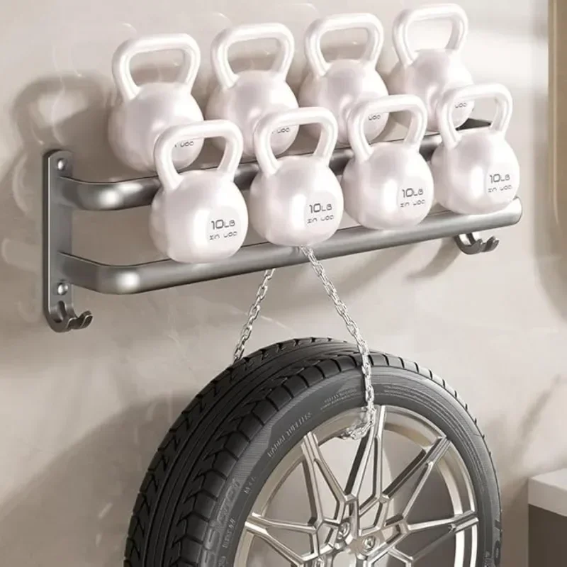 Double-layered Bedroom Towel Rack 30/40/50cm Punch-free and Thickened Simple Black Space Aluminum Bathroom Bedroom Kitchen