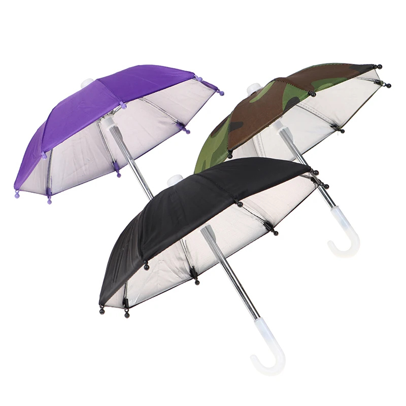 1Pcs New Hot Motorcycle Phone Holder Mini Sunshade Umbrella Bicycle Decoration Accessories Polyester Mobile Automatic Umbrella
