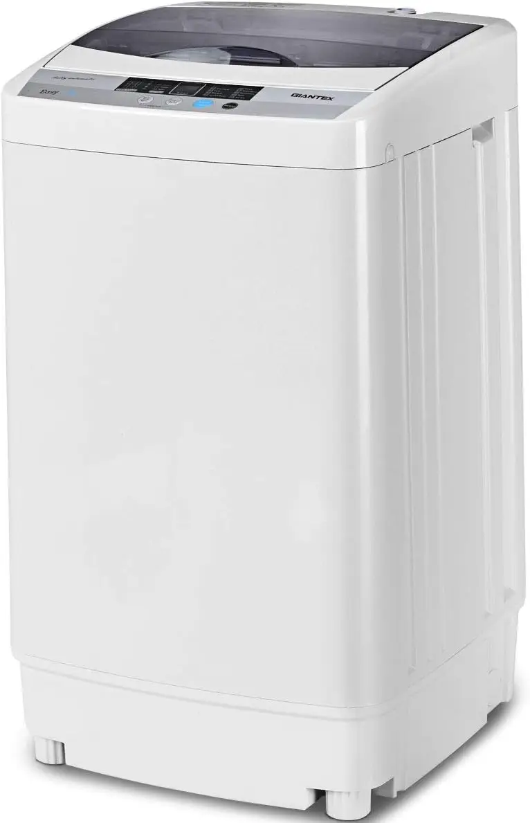 Full-Automatic Washing Machine Portable Compact 1.34 Cu.ft Laundry Washer Spin Drain Pump 10 programs 8 Water Level
