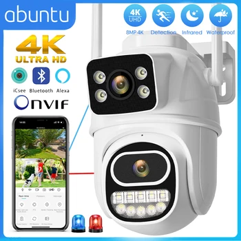 8MP 4K WIFI IP Camera Dual Lens PTZ Surveillance Camera Outdoor Waterproof Security Portection IR Color Night Vision Smart Home 1