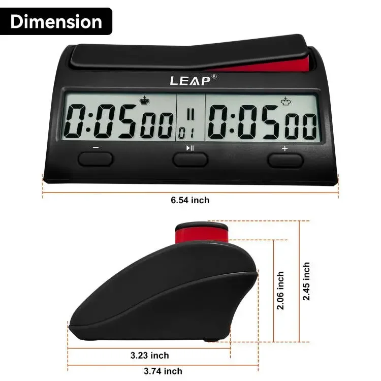 Digital Chess Clock LEAP PQ9912 Professional Digital Chess Clock Count Down Timer Novelty Multifuctional Practical Game Competition Count Up Player