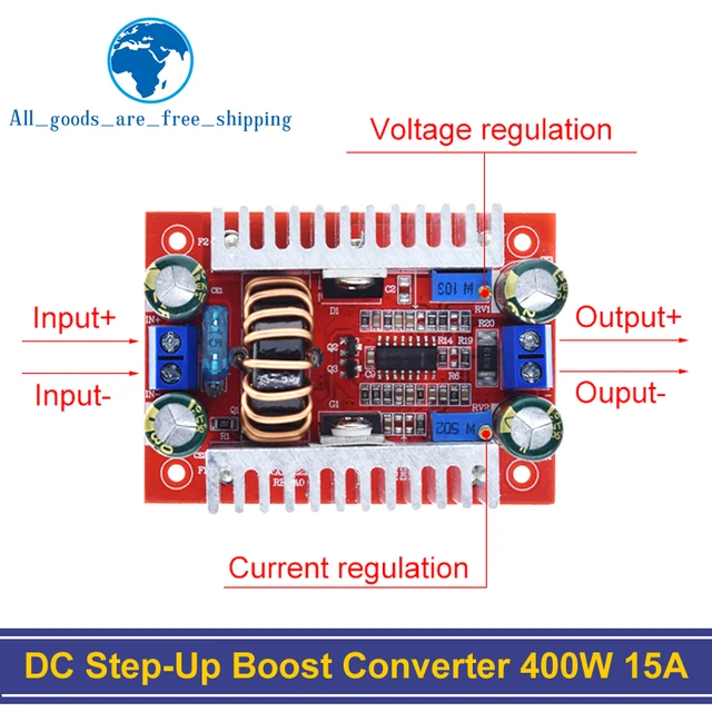 DC 400W 15A Step-up Boost Converter Constant Current Power Supply LED  Driver 8.5-50V to 10-60V Voltage Charger Step Up Module - AliExpress