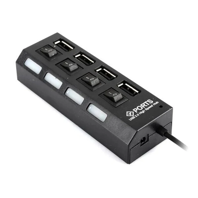 USB 2.0 4 Port Hub Adapter Expander for PC Laptops