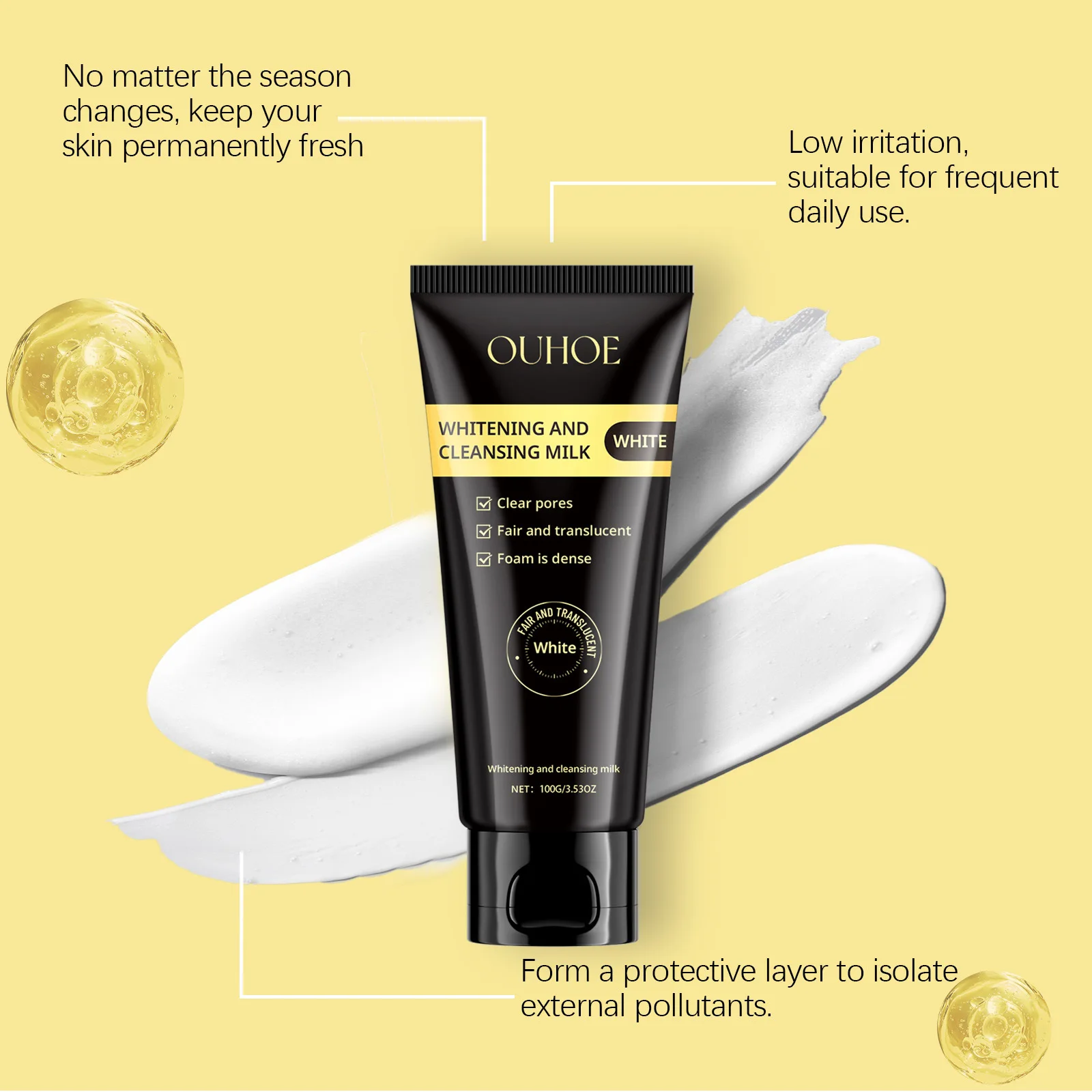 Nicotinamide Whitening Facial Cleanser Foaming Shrink Pores Deep Cleaning Oil Control Hydrating Brightening Face Wash Cleanser 6